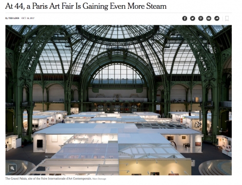 New York Times: At 44, a Paris Art Fair Is Gaining Even More Steam