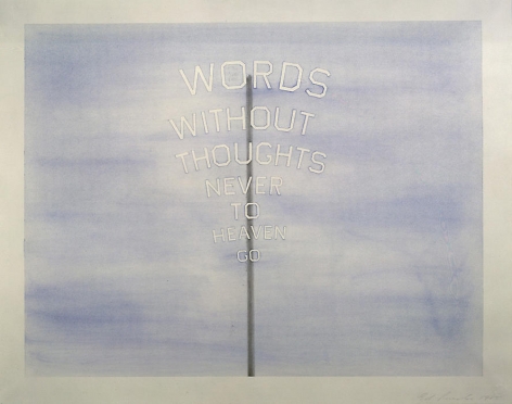 Ed Ruscha Words #2 (words on a stick), 1985