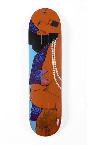 Sweetie, 2013 Acrylic on plywood skateboard deck
